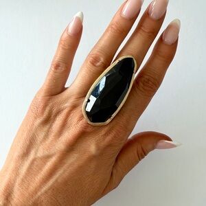 Black & Gold Statement Ring - Adjustable